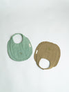 Aqua Sage Double Gauze Bib Set