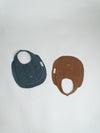 Brown/ Indigo Double Gauze Bib Set