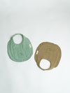 Aqua/ Sage Double Gauze Bib Set