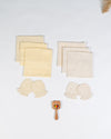 Yellow & Off White Double Gauze Newborn Mittens/Washcloths Set