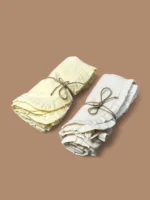 Yellow & Off White Organic Double Gauze Swaddle Set - Image 2