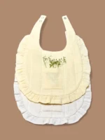 Ivory/ Amber Double Gauze Bibs Set