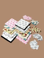 Multicolor Organic Cotton Newborn Mittens/Wash Cloths Set