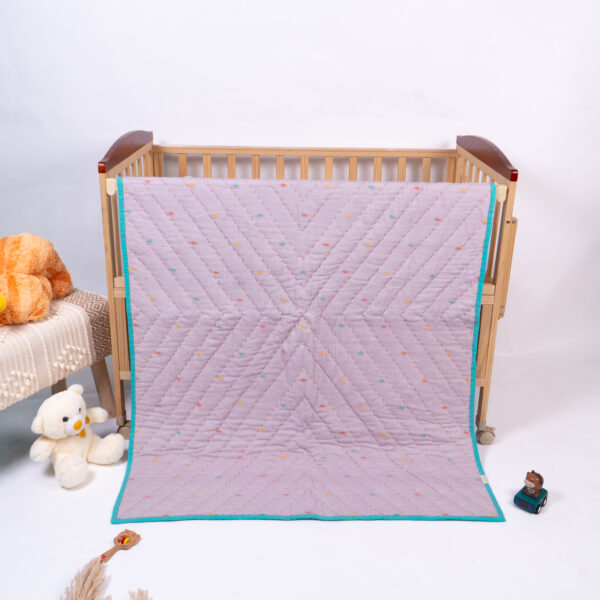 Lila Self Woven Soft Cotton Baby Blanket